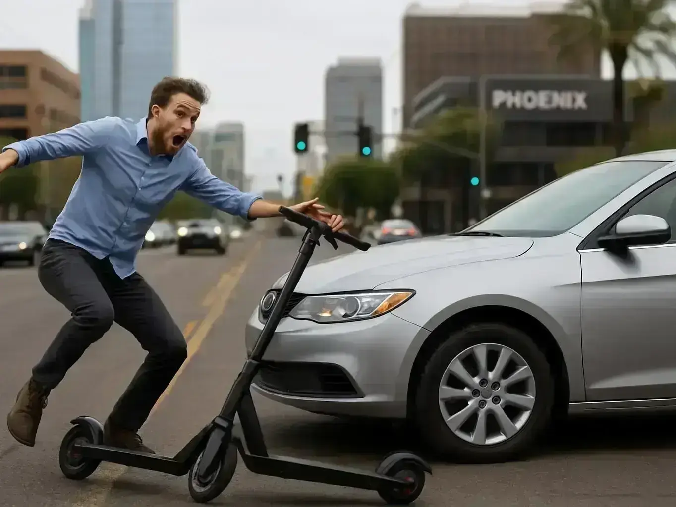 Legal team reviewing injury claim documents for Mesa e-scooter accident